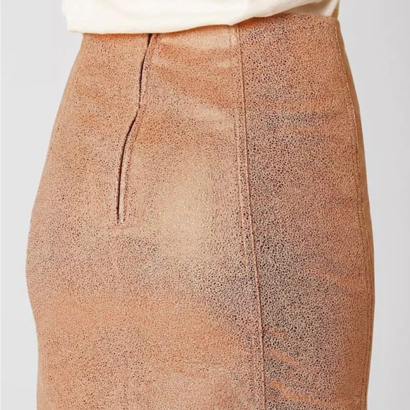 Free People Skirt 6 Medium Gold Sparkle Modern Femme Mini High Rise - Picture 3 of 4